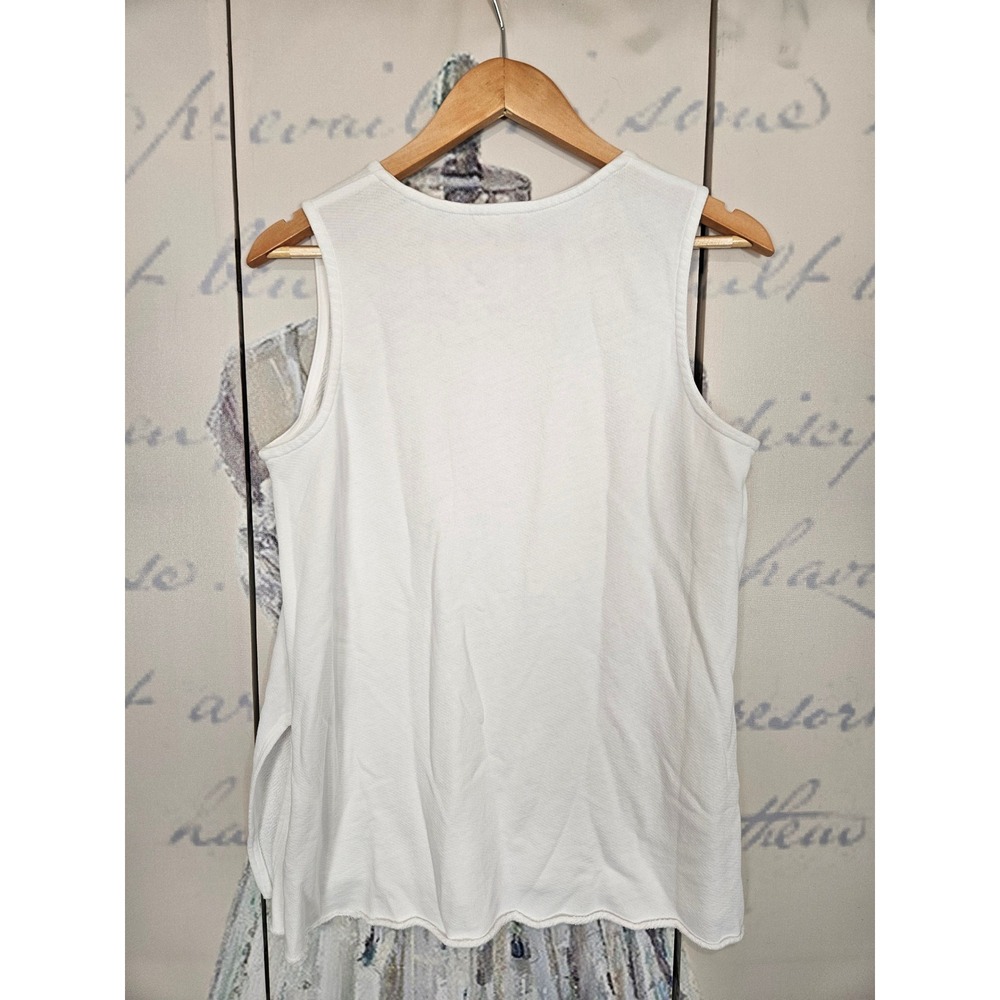 NWT Eileen Fisher White Organic Cotton Crew Neck Tunic Tank Top Small - Picture 2 of 8